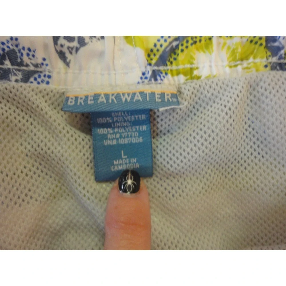 Breakwater mens L swim trunks shorts bathing‎ suit NWT